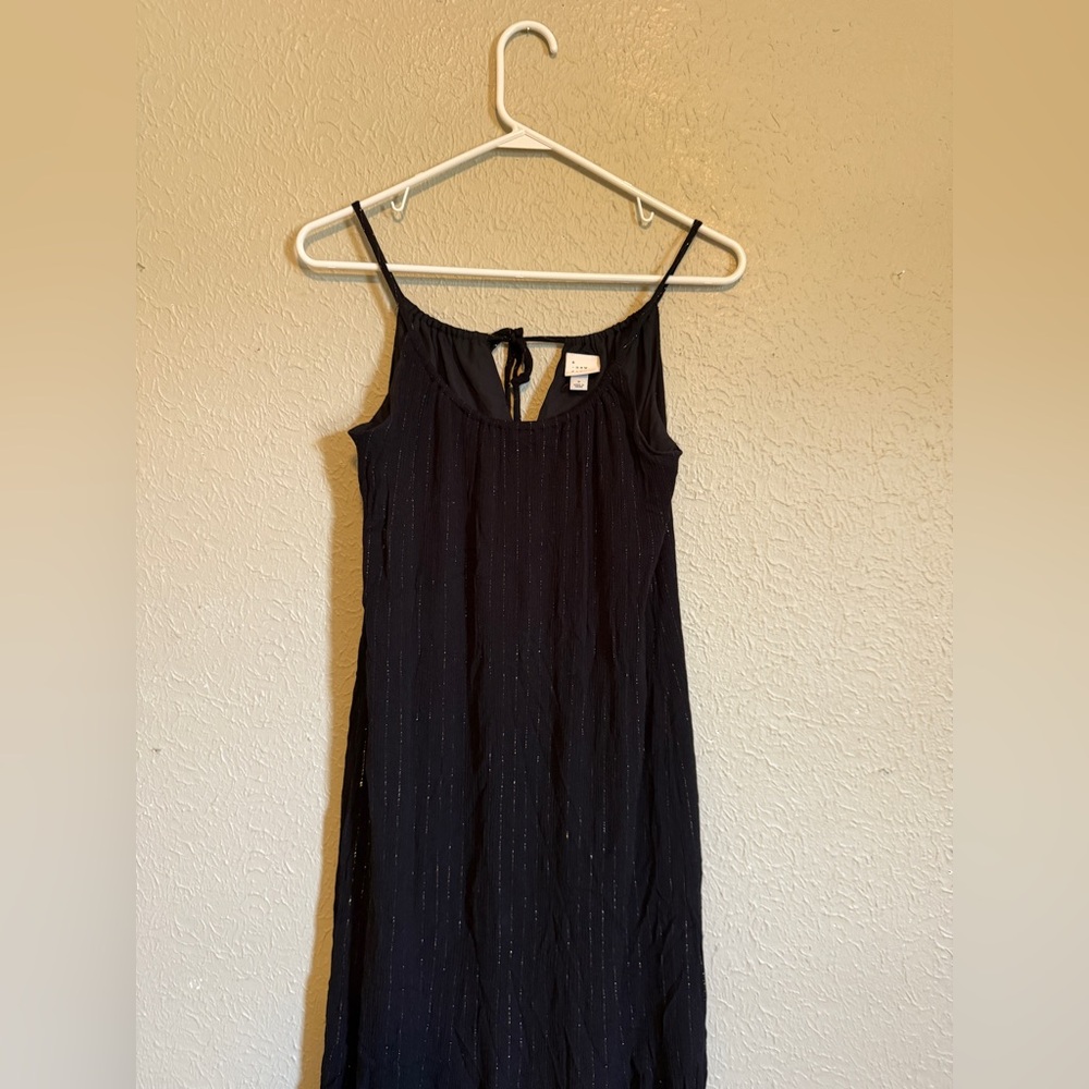 A New Day Womens Black Gold Maxi Dress Size Small